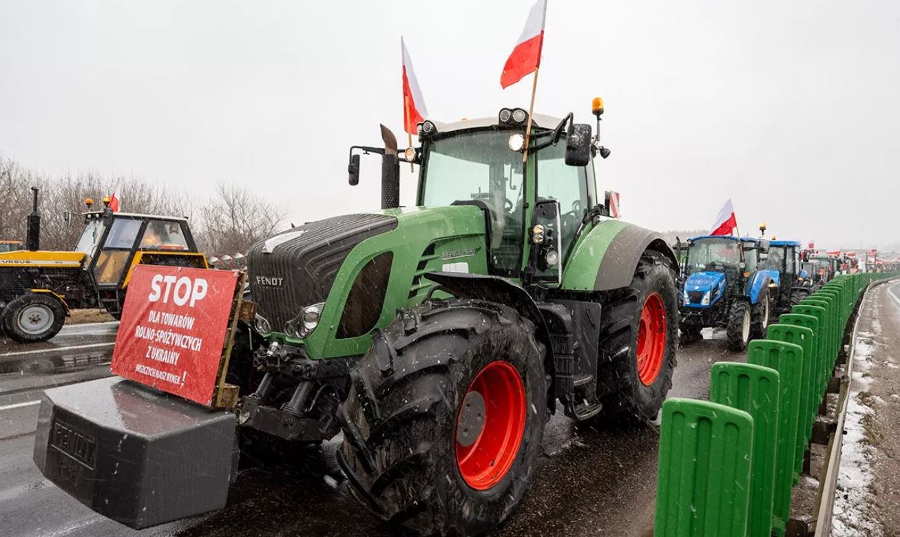 Трактори польських фемерів, які протестують на кордоні / Фото: Міністерство сільського господарства Польщі