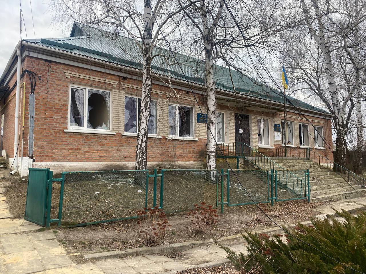 Здание Липецкого сельсовета после обстрела / Фото из Telegram-канала А.Синегубова