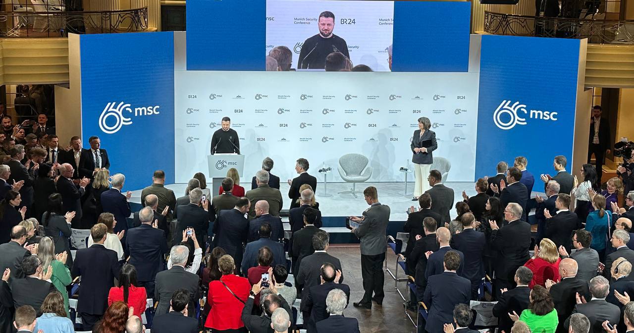 В.Зеленський виступає на Мюнхенській безпековій конференції. 17 лютого 2024 / Фото DW