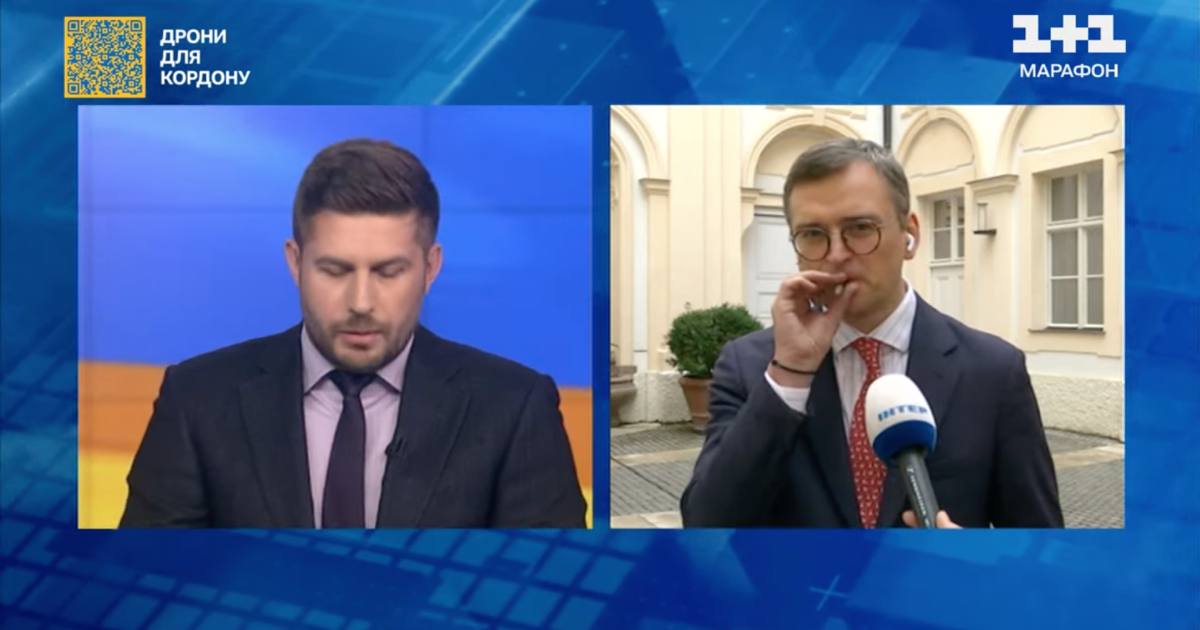 Министр иностранных дел Д.Кулеба в эфире телемарафона / Скриншот прямого эфира