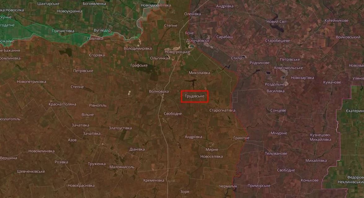 Скриншот інтерактивної онлайн мапи бойових дій в Україні DeepState