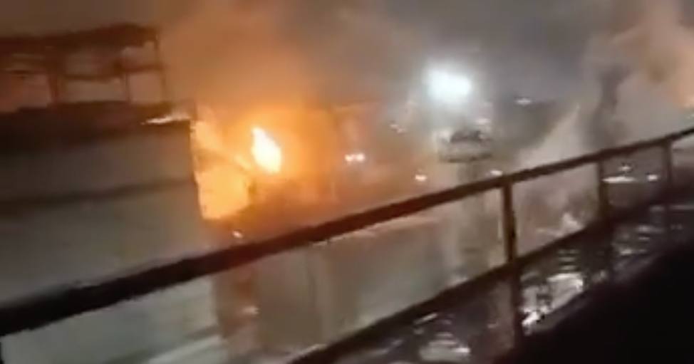 Пожежа на НЛМК / Скріншот з відео