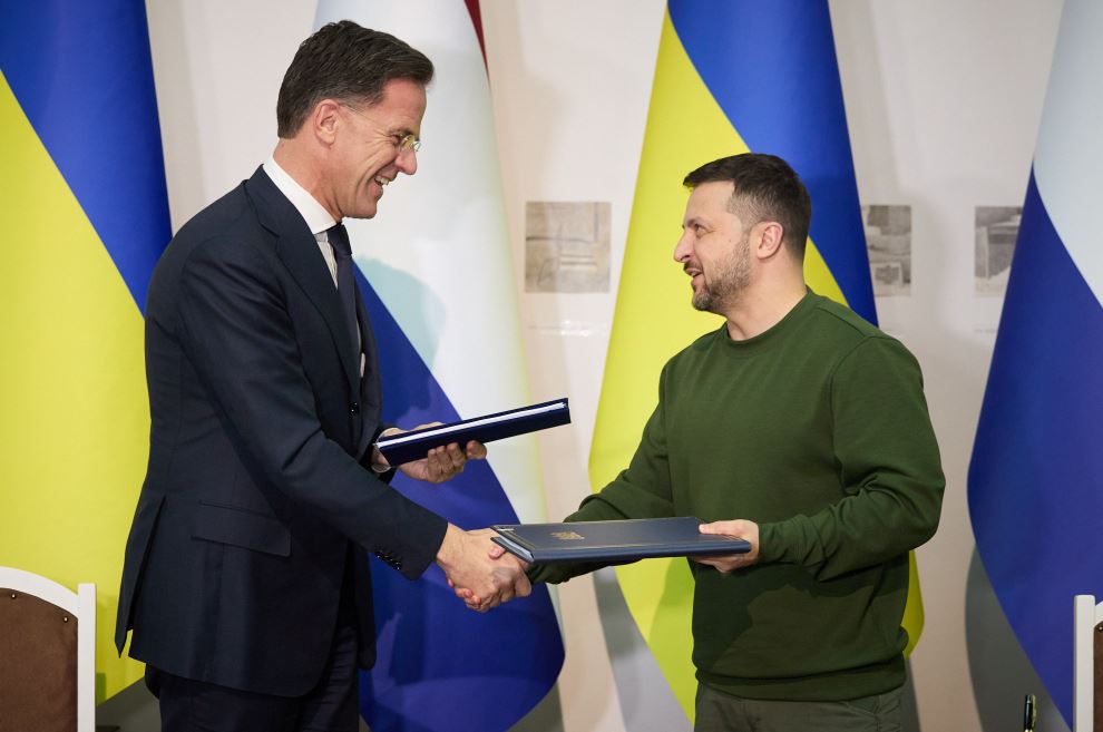 Президент Володимир Зеленський разом з прем’єр-міністром Нідерландів Марком Рютте у Харкові / Фото: ОП