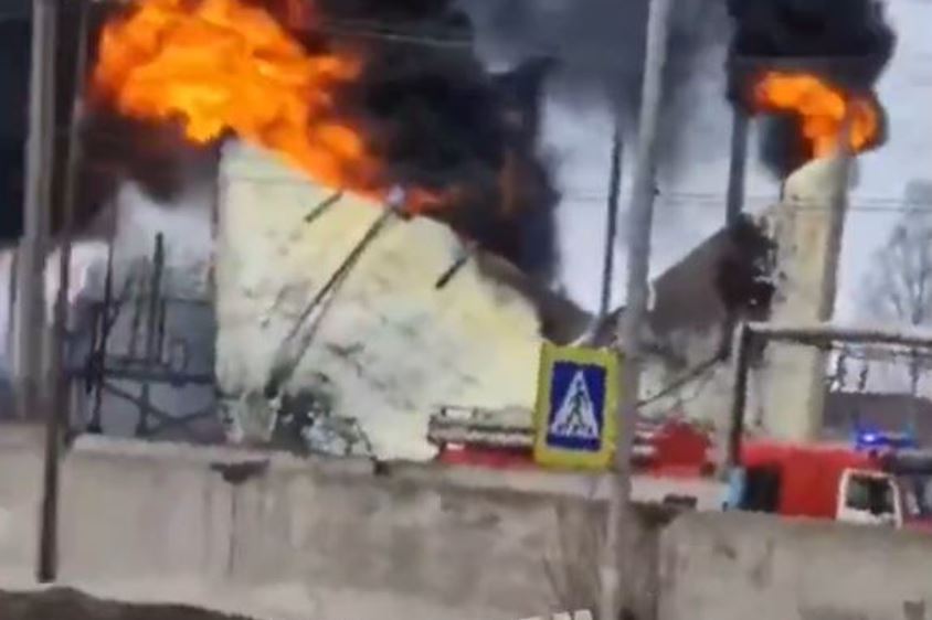 Палаюча нафтобаза у Курській області / Скриншот з відео
