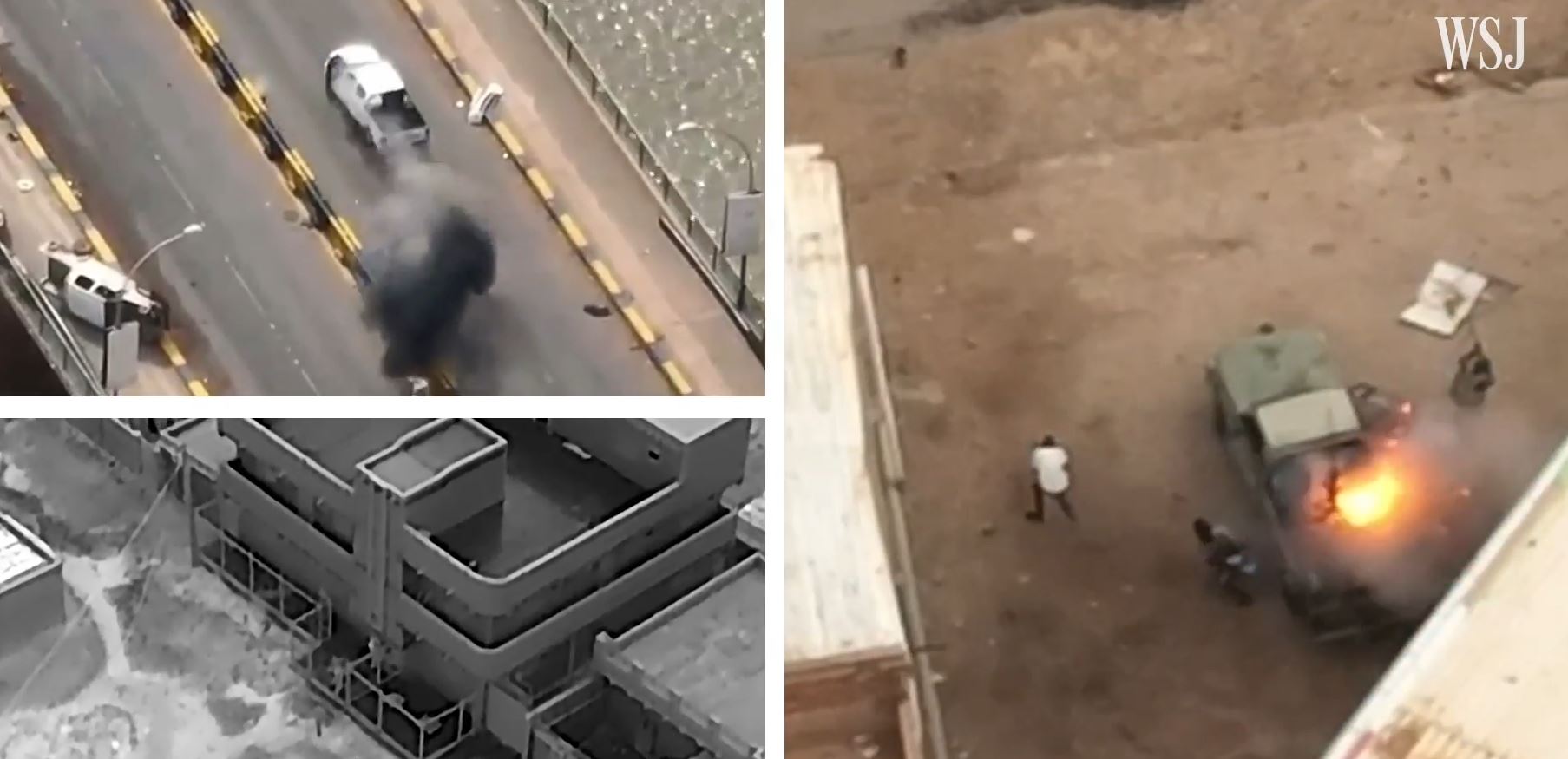 FPV-дроны бьют по пикапам с боевиками / Скриншот из видео