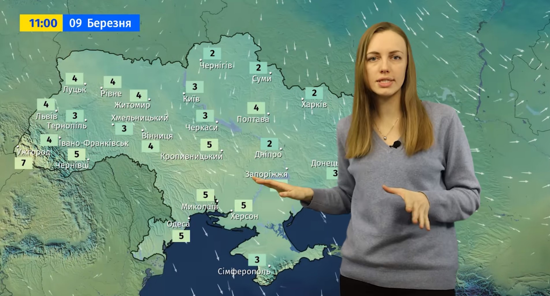 Скриншот из видео Укргидрометцентра