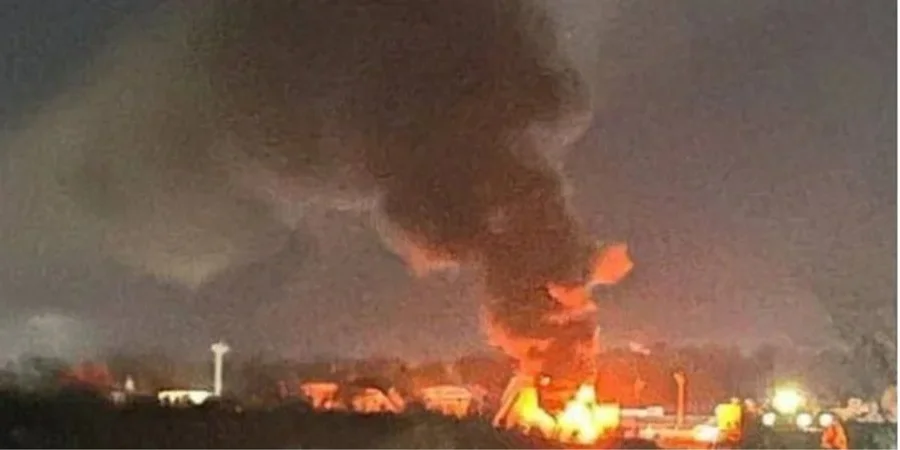 Пожежа після однієї з атак у РФ / Фото з соцмереж