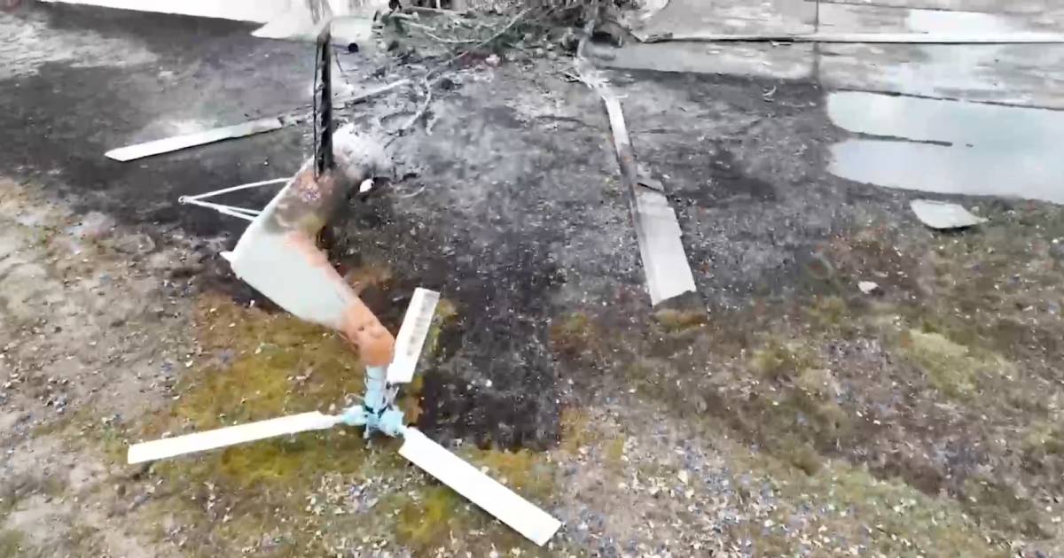 Залишки згорілого вертольота / Скріншот із відео