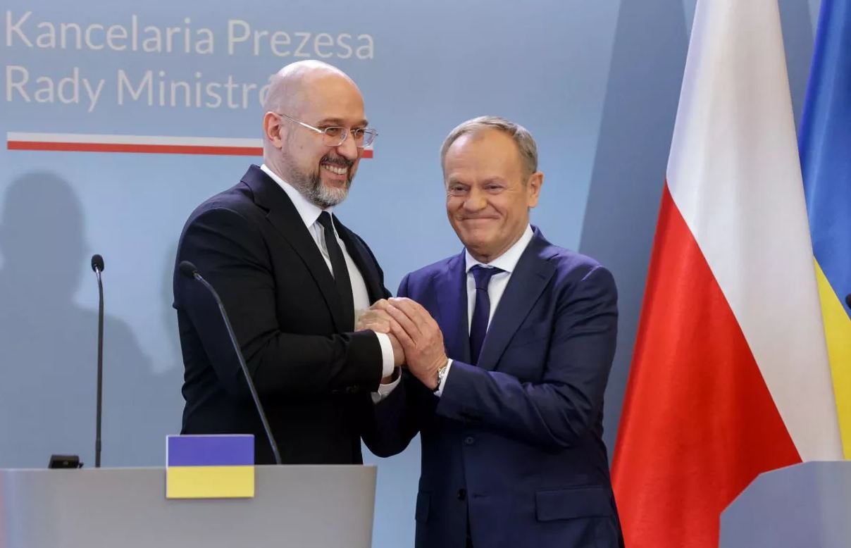 Премьер-министр Украины Денис Шмыгаль и его польский коллега Дональд Туск / Фото с ТГ-канала Шмыгаля