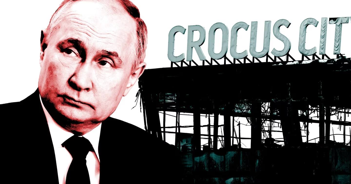 Путін звинувачує Україну і Захід у теракті в "Крокус Сіті Холі" / Колаж The Financial Times