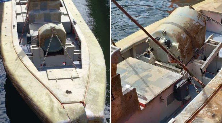 Морський дрон знайдений коло берегів Румунії / Фото: Digi24