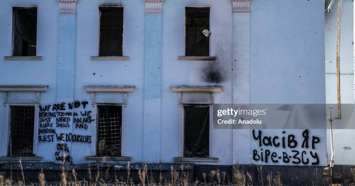 Руйнування в місті Часів Яр, Донецька область, Україна, 27 лютого 2024 року / Фото Getty Images