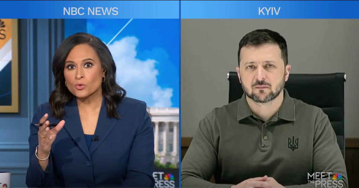 Владимир Зеленский и Кристен Уэлкер / Скриншот эфира NBC News