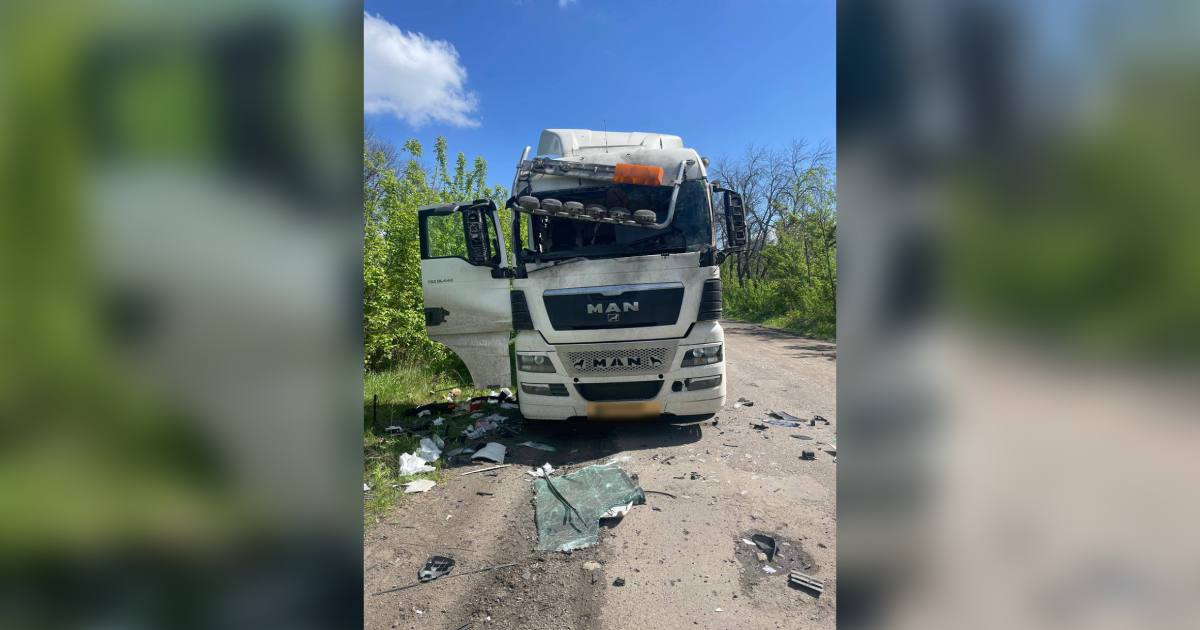 Наслідки атаки ворожого  FPV-дрона на вантажівку / Фото з телеграм-каналу @synegubov