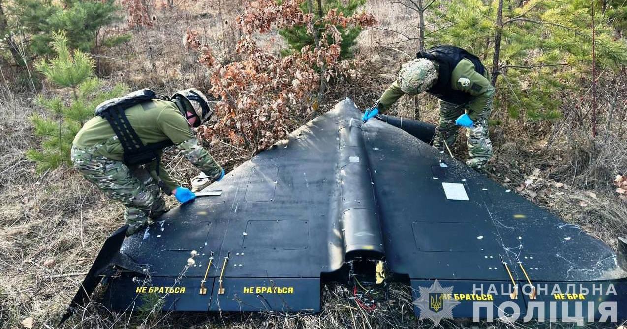 У лісі на Вінниччині знайшли майже цілого “шахеда”, березень 2024 / Фото НПУ