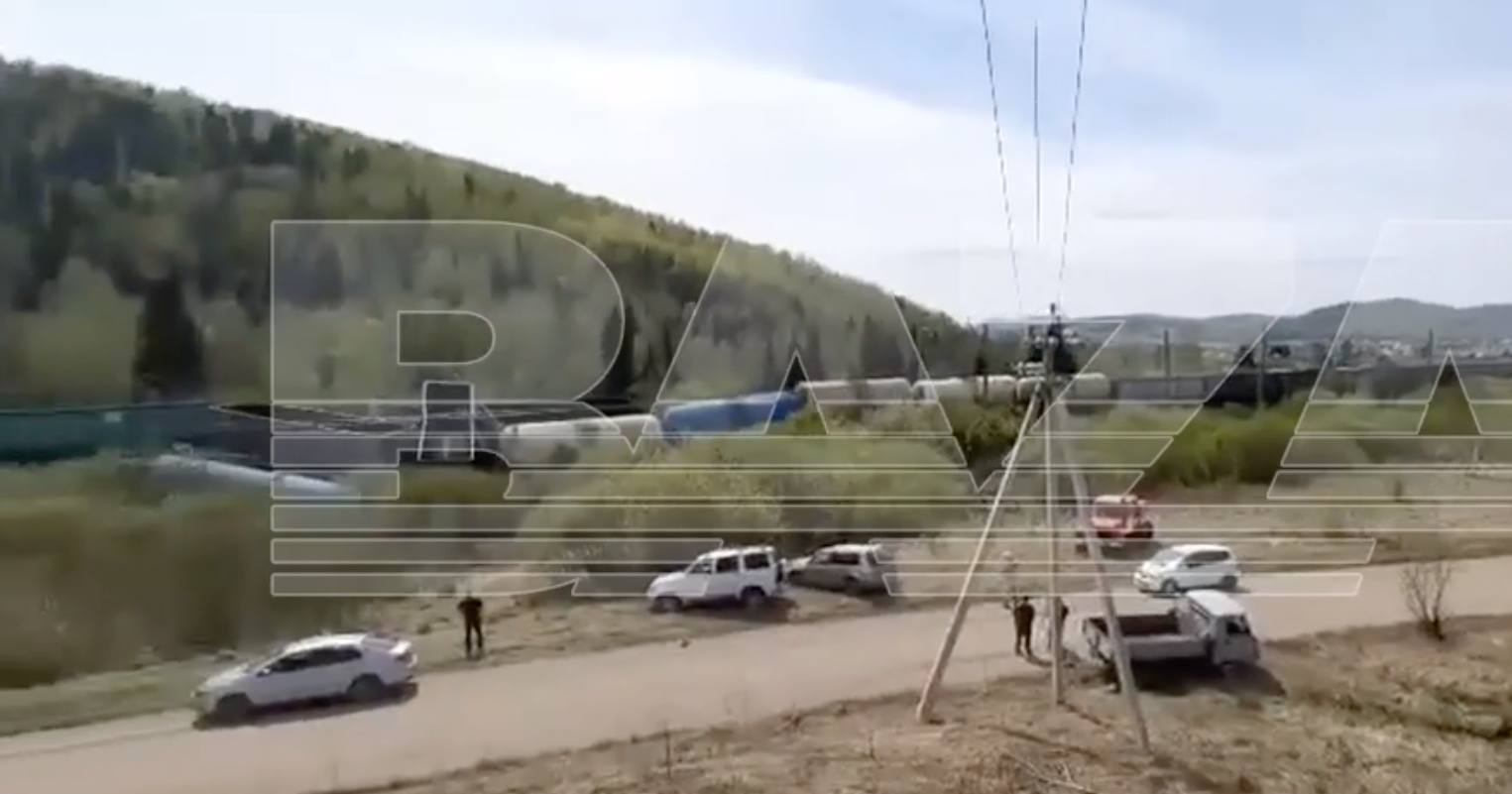 Авария на Красноярской железной дороге / Скриншот видео