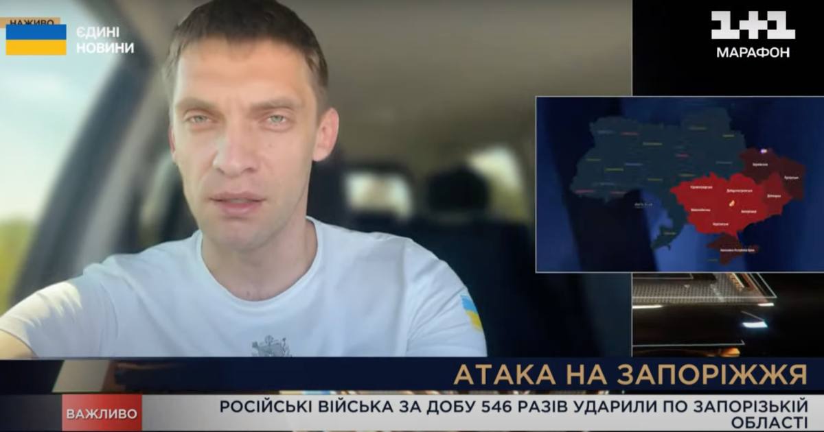 Глава Запорожской ОГА Иван Федоров во время эфира “Єдиних новин” 1 июня 2024 / Скриншот трансляции