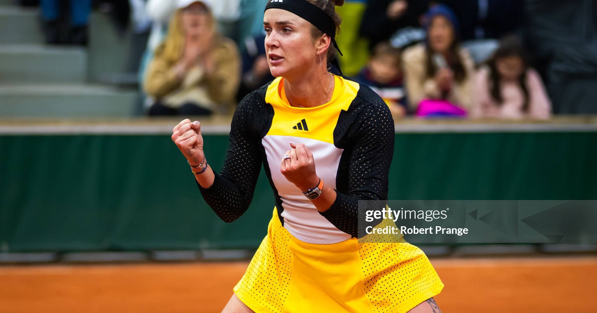 Українка Еліна Світоліна в матчі проти румунки Ани Богдан у третьому колі Відкритого чемпіонату Франції з тенісу на Ролан Гаррос 1 червня 2024 в Парижі / Фото Getty Images