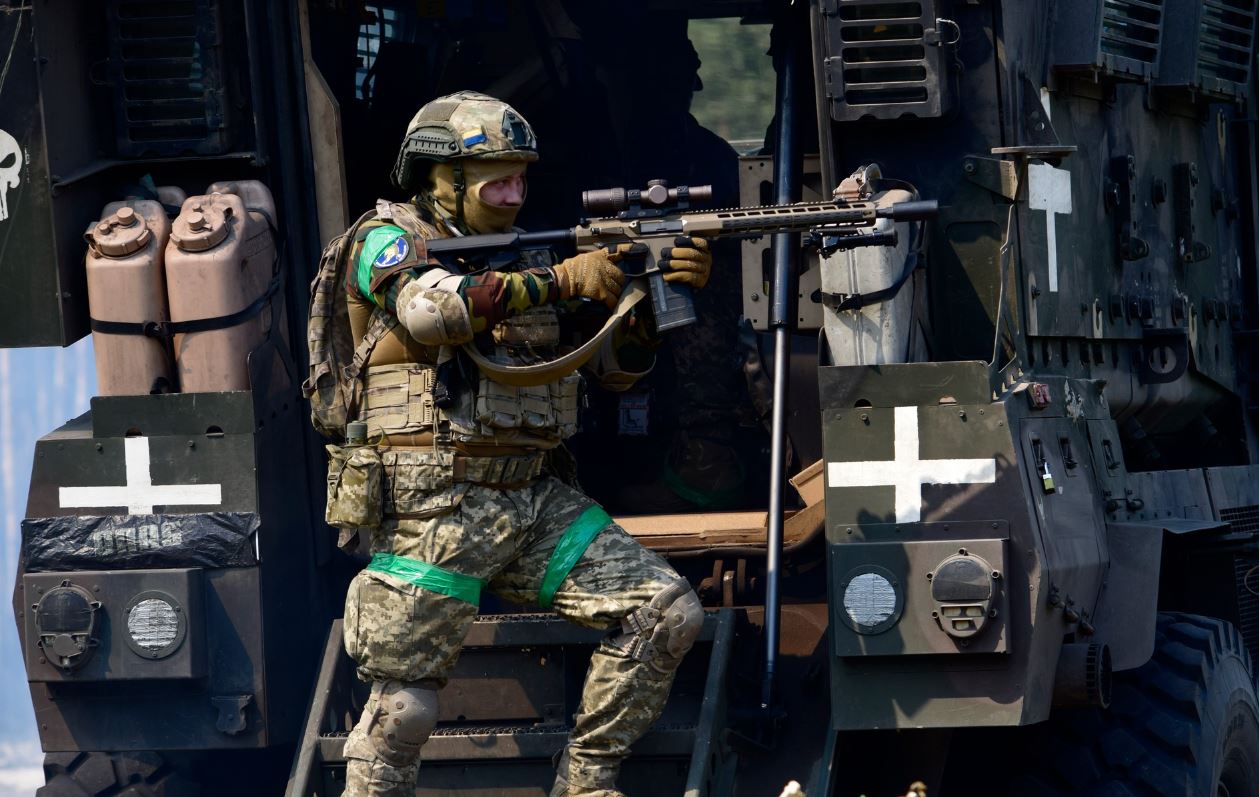 Воин 23 отдельной механизированной бригады во время тренировок / Фото: 23 омбр