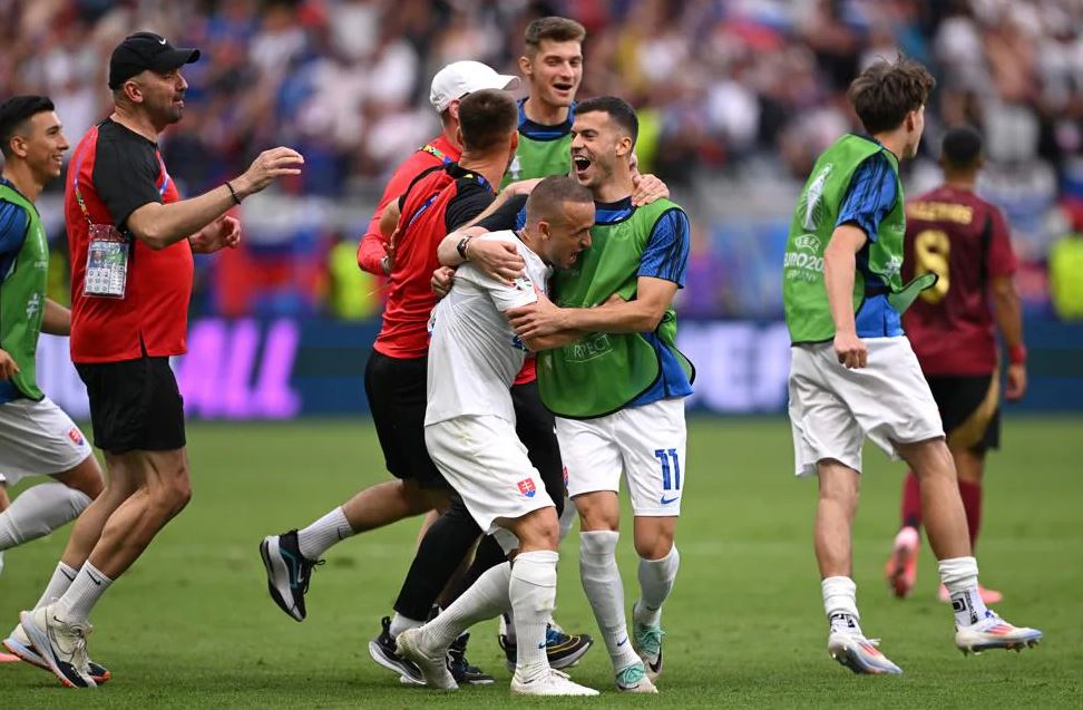 Збірна Словаччини радіє перемозі над Бельгією на Євро-2024 / Фото: UEFA