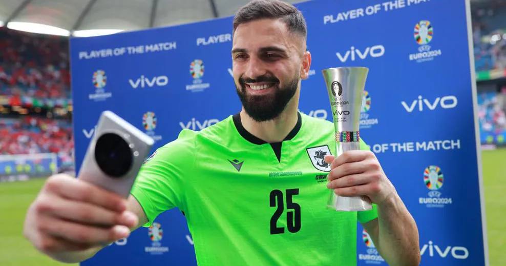 Гравцем матчу за версією УЄФА став воротар збірної Грузії Георгі Мамардашвілі / Фото УЄФА