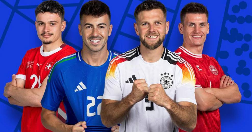 Фабіан Рідер (Швейцарія), Стефан Ель-Шаараві (Італія), Ніклас Фюллькруг (Німеччіна) і Йоакім Меле (Данія) / Колаж УЄФА