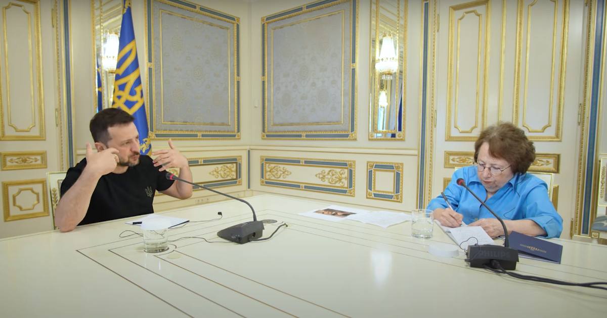 Володимир Зеленський під час інтерв’ю виданню The Philadelphia Inquirer / Скриншот відео