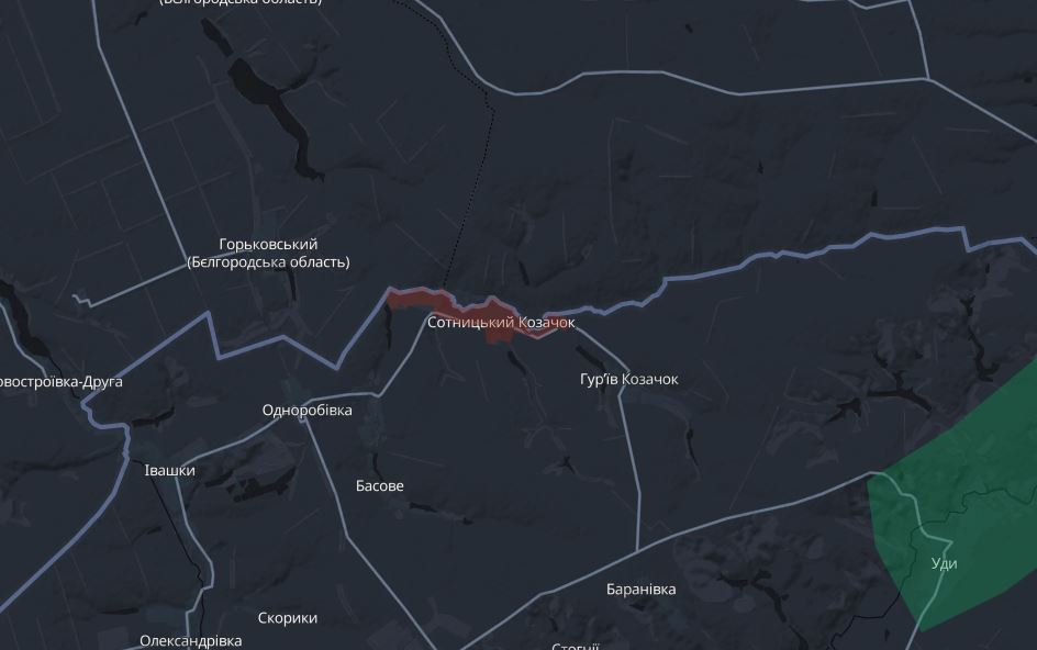 Село Сотницький Козачок Харківської області на мапі DeepState