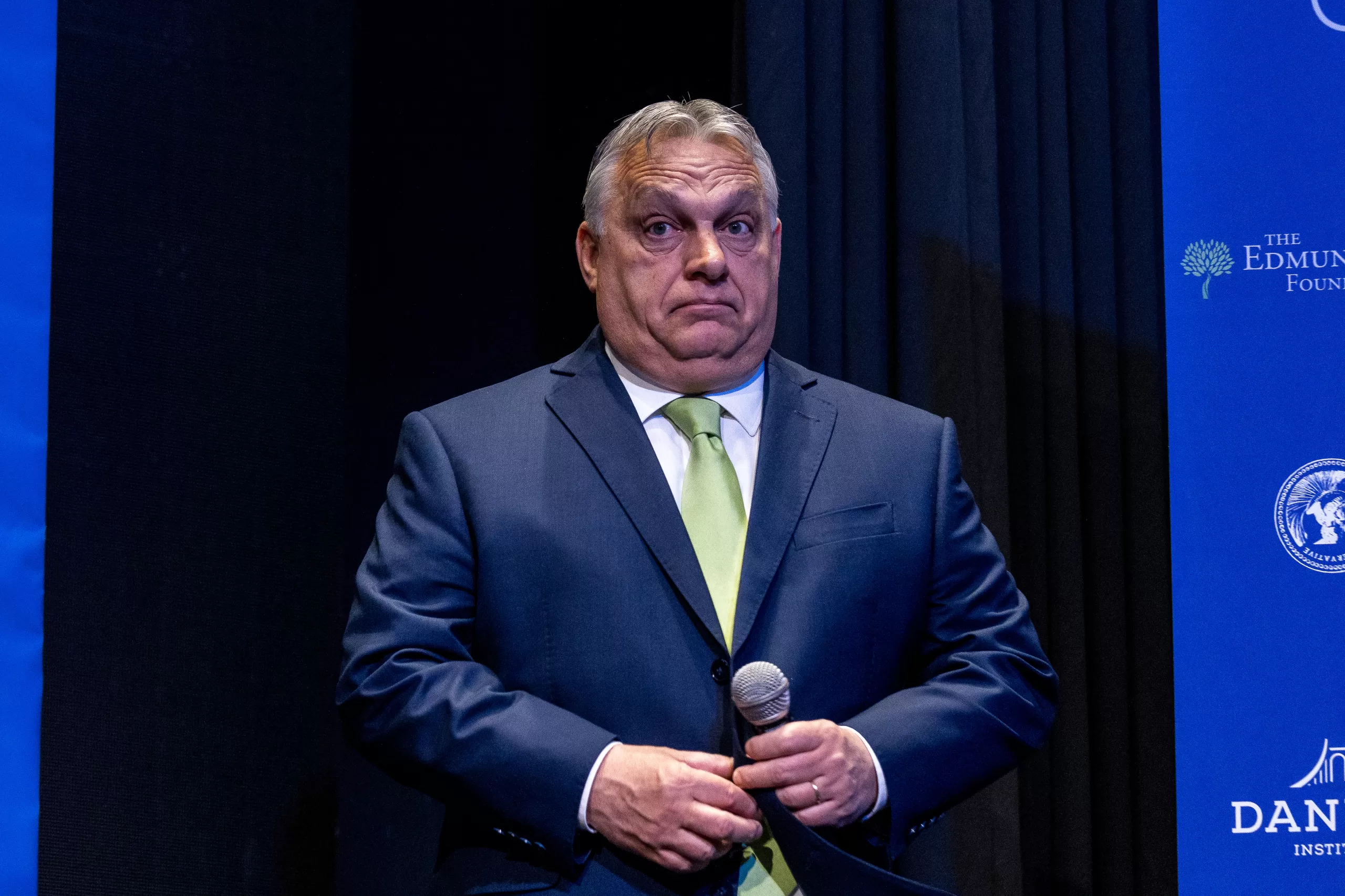 Премьер-министр Венгрии Виктор Орбан во время выступления на конференции консерватизма / Фото: Getty Images/Global Images Ukraine