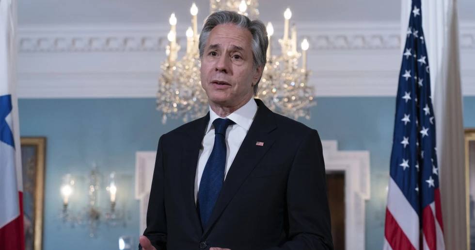 Государственный секретарь США Энтони Блинкен общается с прессой в Государственном департаменте в Вашингтоне, 17 июля 2024 года / Фото AP Photo