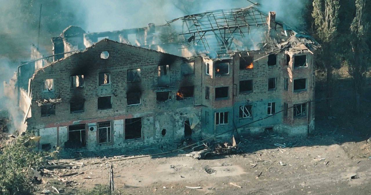 Одна з будівель Торецька у Донецькій області. Липень 2024 / Фото із соцмереж