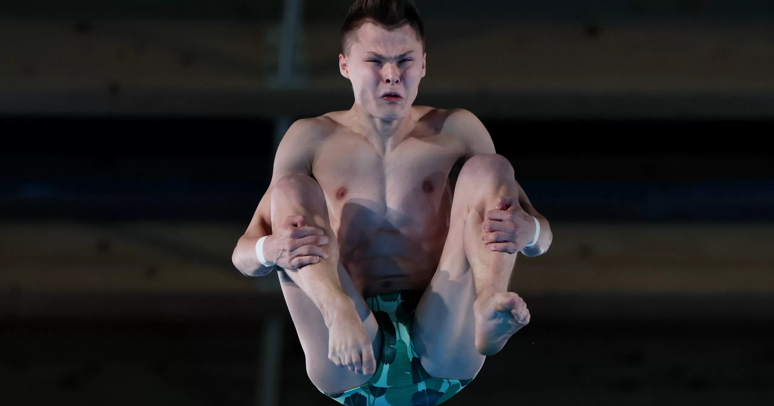 Алексей Середа выступает в финальных соревнованиях по прыжкам на 10 м с вышки на Олимпийских играх 2024 года в Париже. 10 августа 2024 года / Фото Getty Images/Global Images Ukraine