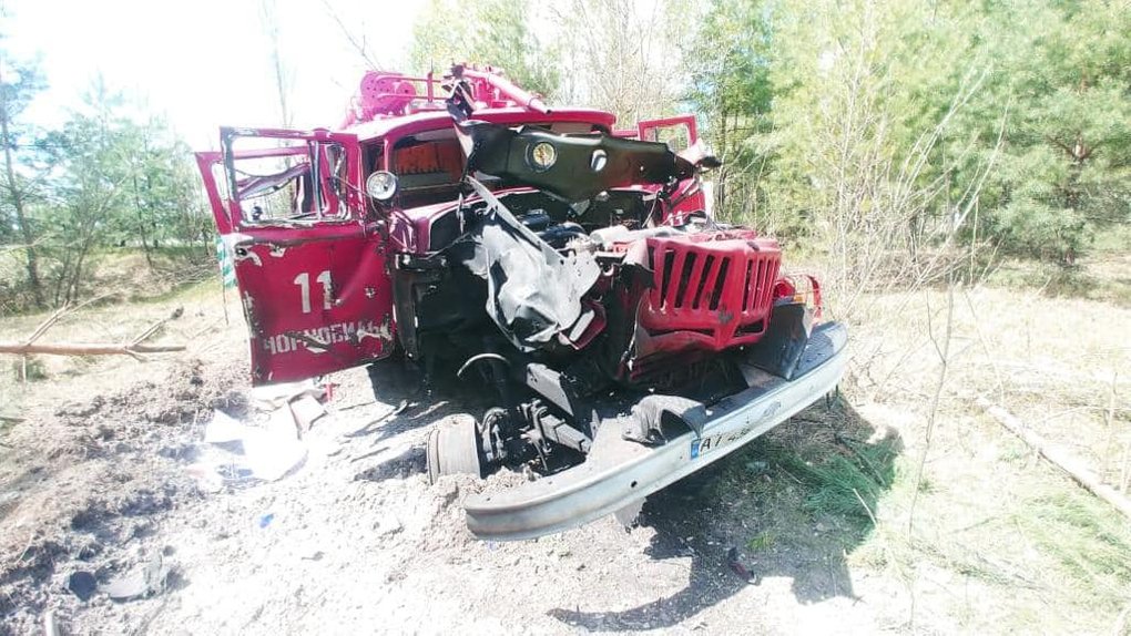 Знищена пожежна машина / Фото: Нацполіція