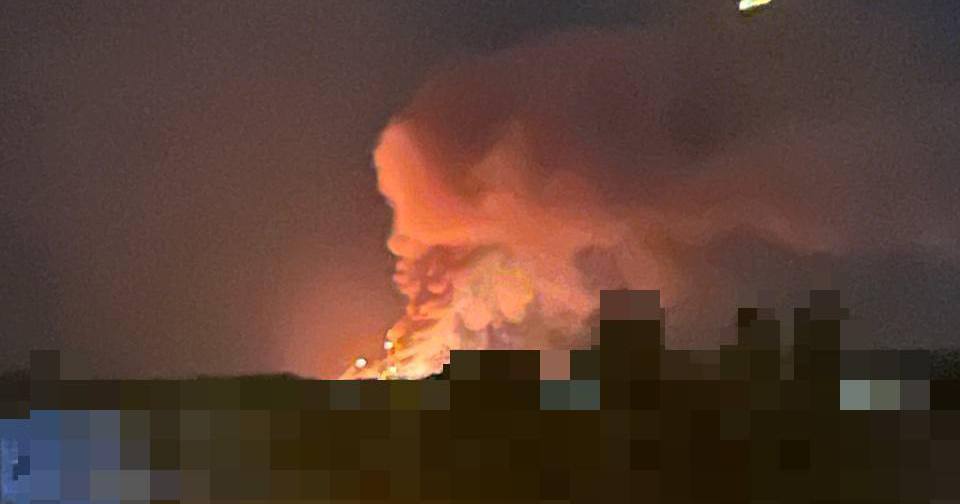 Пожар на военном объекте в Воронежской области / Фото из соцсетей