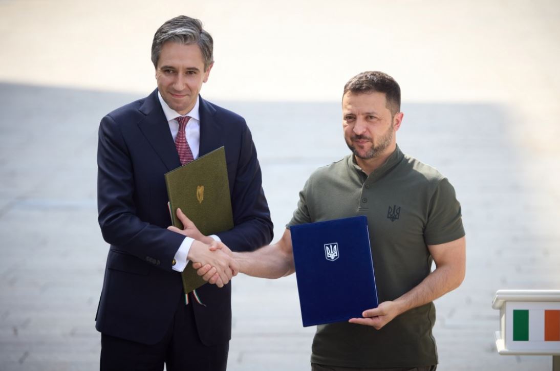 Президент України Володимир Зеленський і прем’єр-міністр Ірландії Саймон Гарріс / Фото: Офіс президента