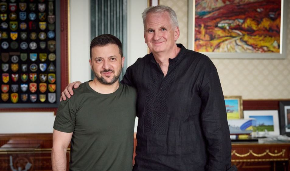 Президент Володимир Зеленський та професор історії Єльського університету Тімоті Снайдер / Фото: Офіс президента України