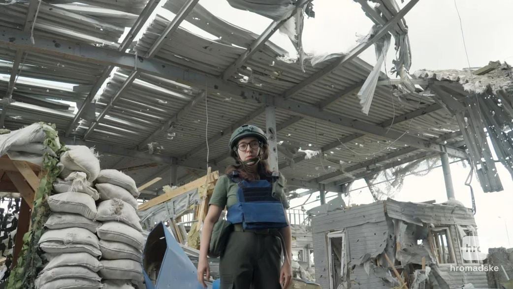 Журналистка hromadske Диана Буцко во время работы в Курской области / Фото: hromadske