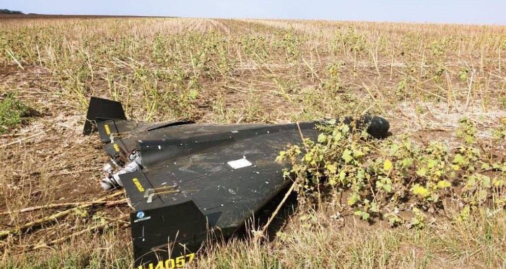 “Шахед”, який був збитий завдяки технічним засобам, переданих Мерефянською громадою Харківської області Силам оборони / Фото ОТУ “Харків”