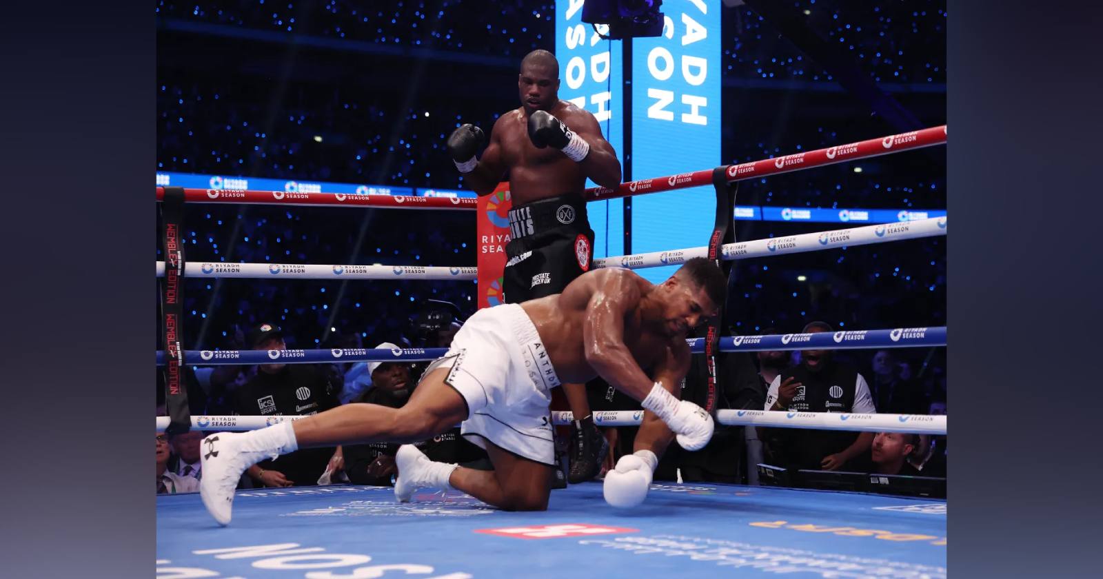 Финал боя Даниэль Дюбуа (стоит) - Энтони Джошуа / Фото Matchroom