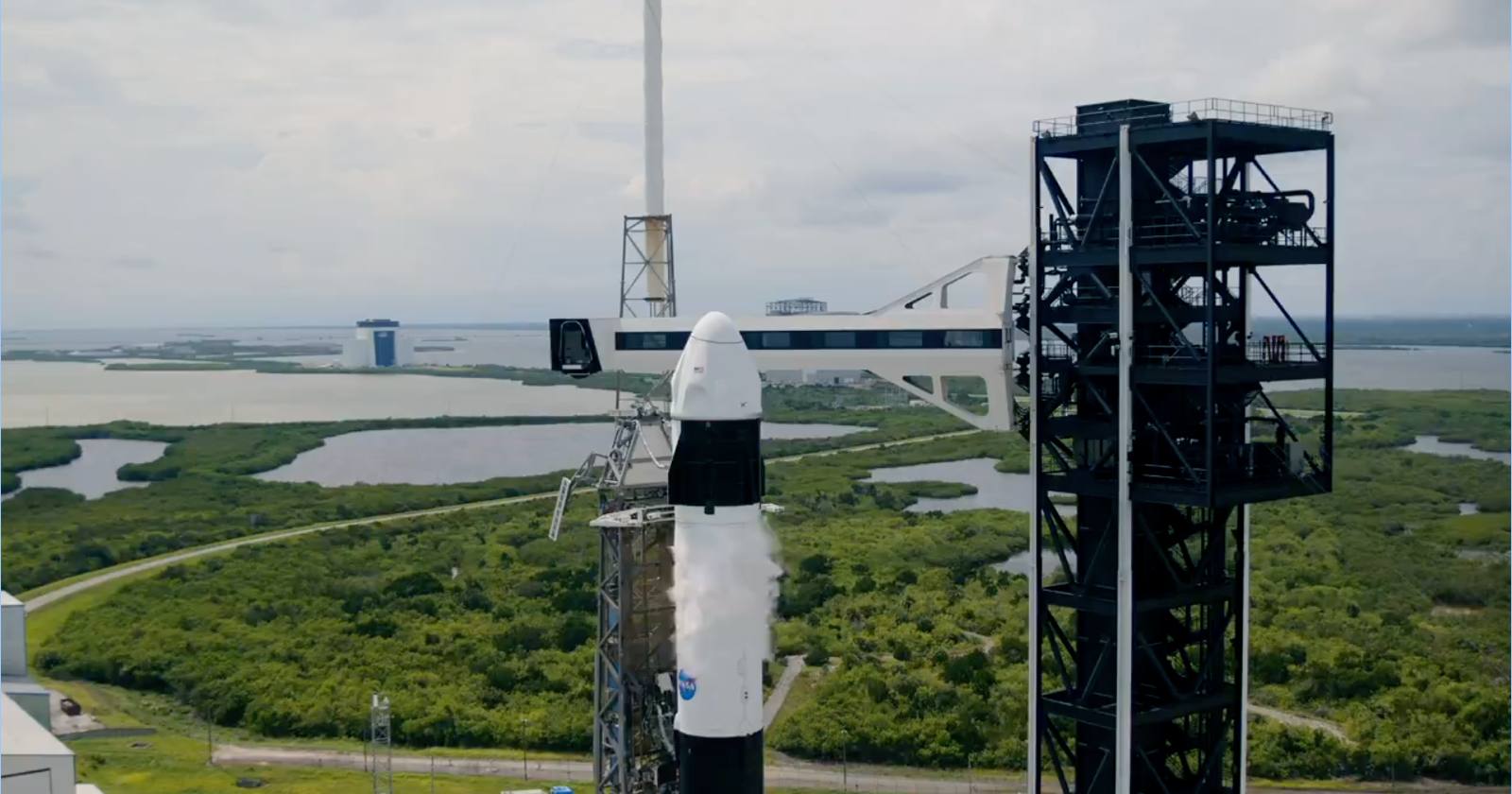 Старт ракеты Falcon 9 с миссией Crew 9 / Скриншот трансляции