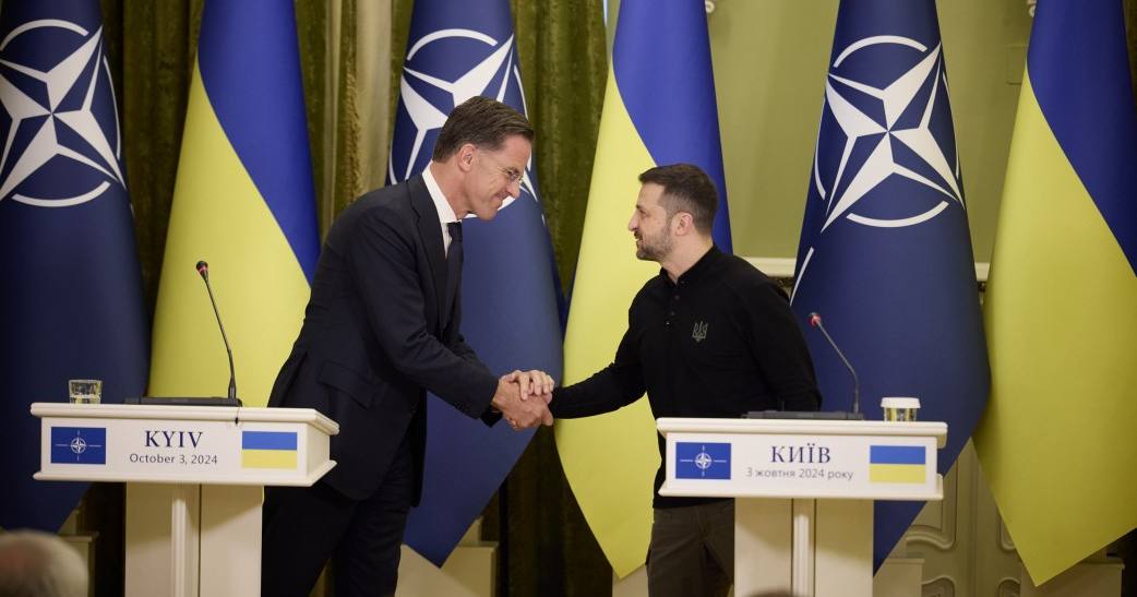 Володимир Зеленський і Генеральний секретар НАТО Марк Рютте в Києві, 3 жовтня 2024 / Фото Офіс президента України