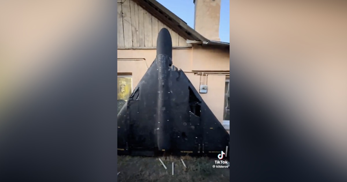 “Шахед”, який “приземлили” у Київській області під час ворожої атаки у ніч на 19 жовтня / Скріншот відео