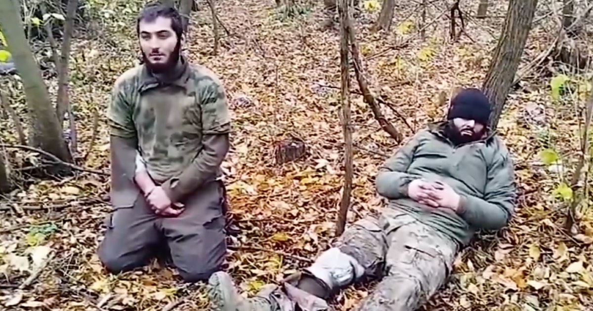 Пленные боевики спецподразделения «Ахмат» / Скриншот видео 95 ДШБ