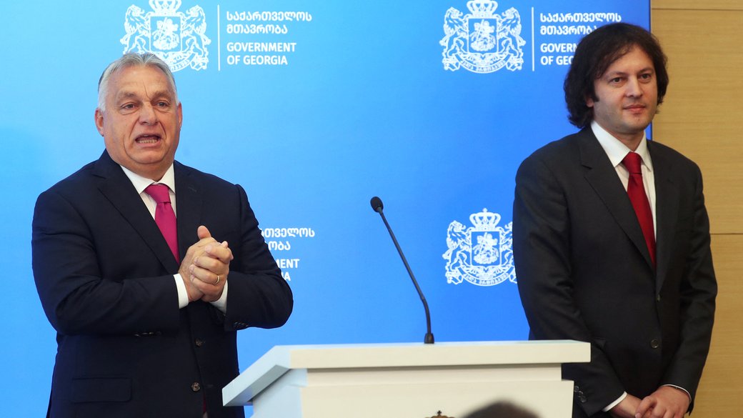 Прем'єр-міністр Угорщини Віктор Орбан і прем'єр-міністр Грузії Іраклій Кобахідзе / Фото: REUTERS