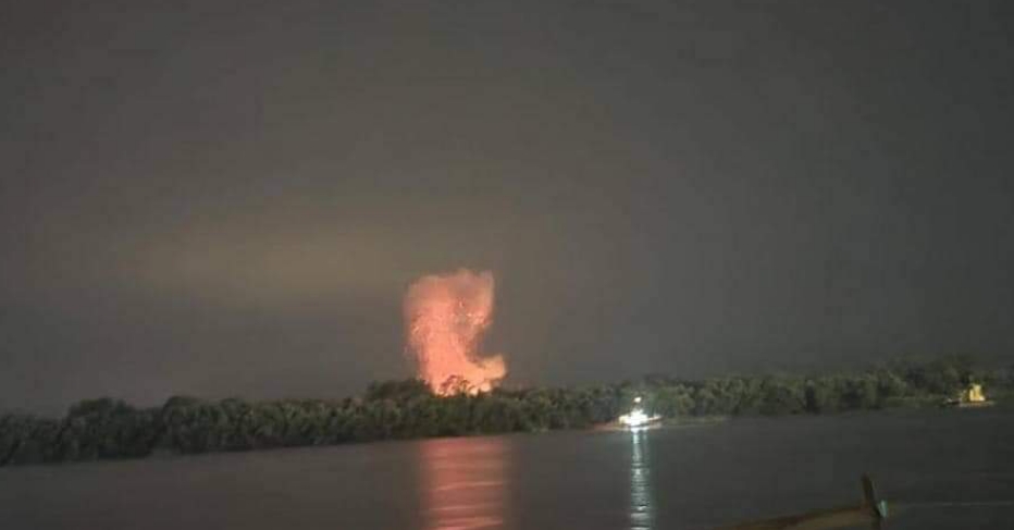 Вибух, ймовірно, російського БПЛА Shahed в Румунії. 4 вересня 2023 / Фото з соцмереж