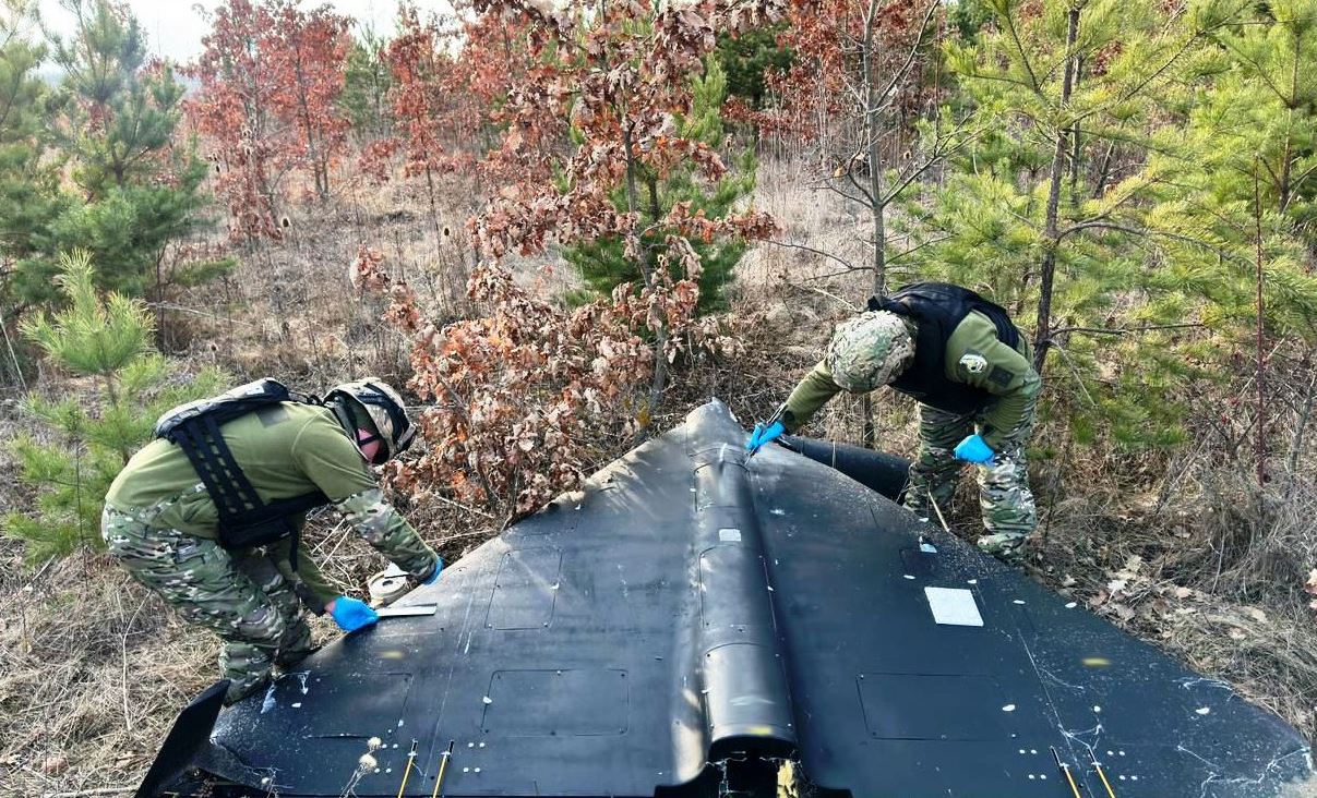 Збитий російський ударний БПЛА / Фото: Нацполіція