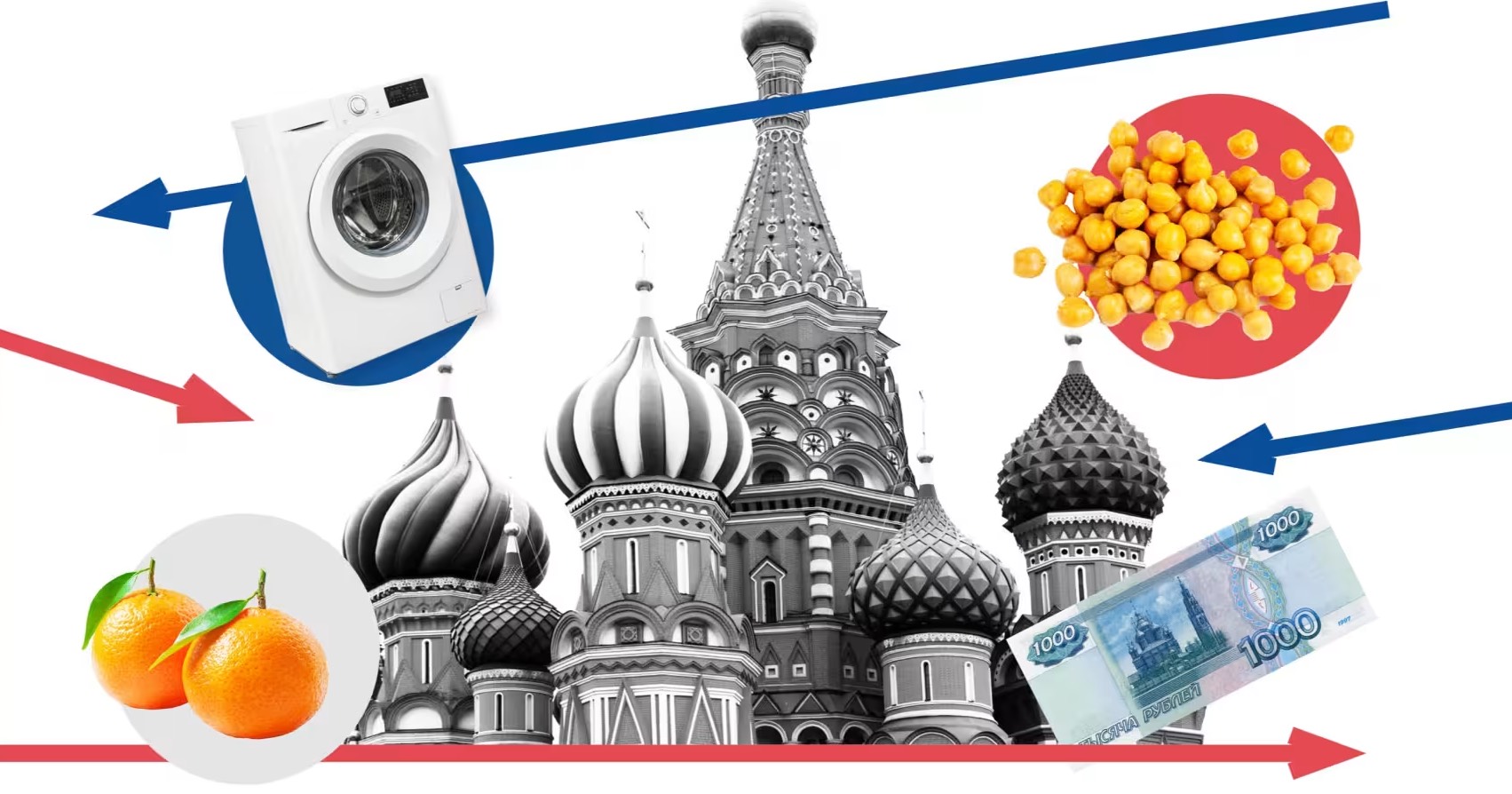 Кремль поощряет обмен товарами, от стиральных машин до нута, чтобы обойти западные санкции / Коллаж FT
