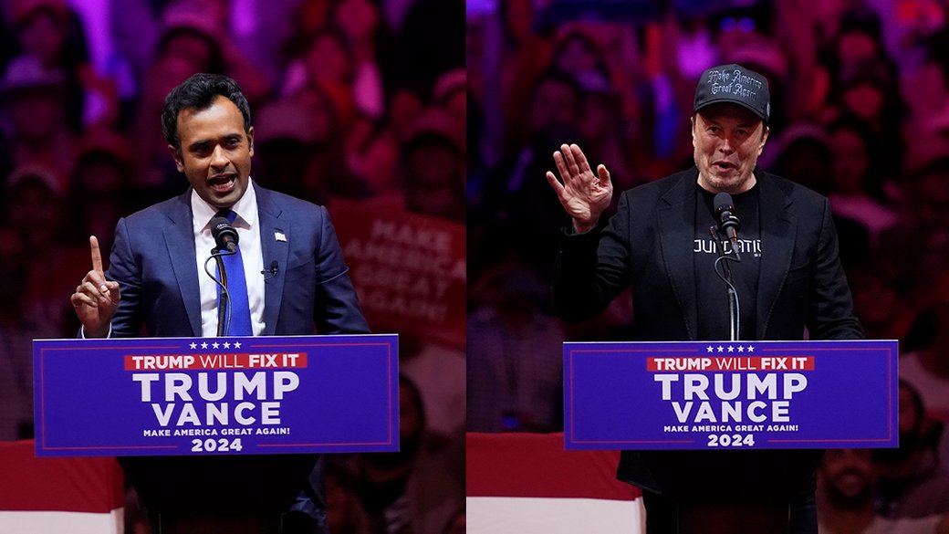 Американские бизнесмены Илон Маск и Вивек Рамасвам / Фото: AP