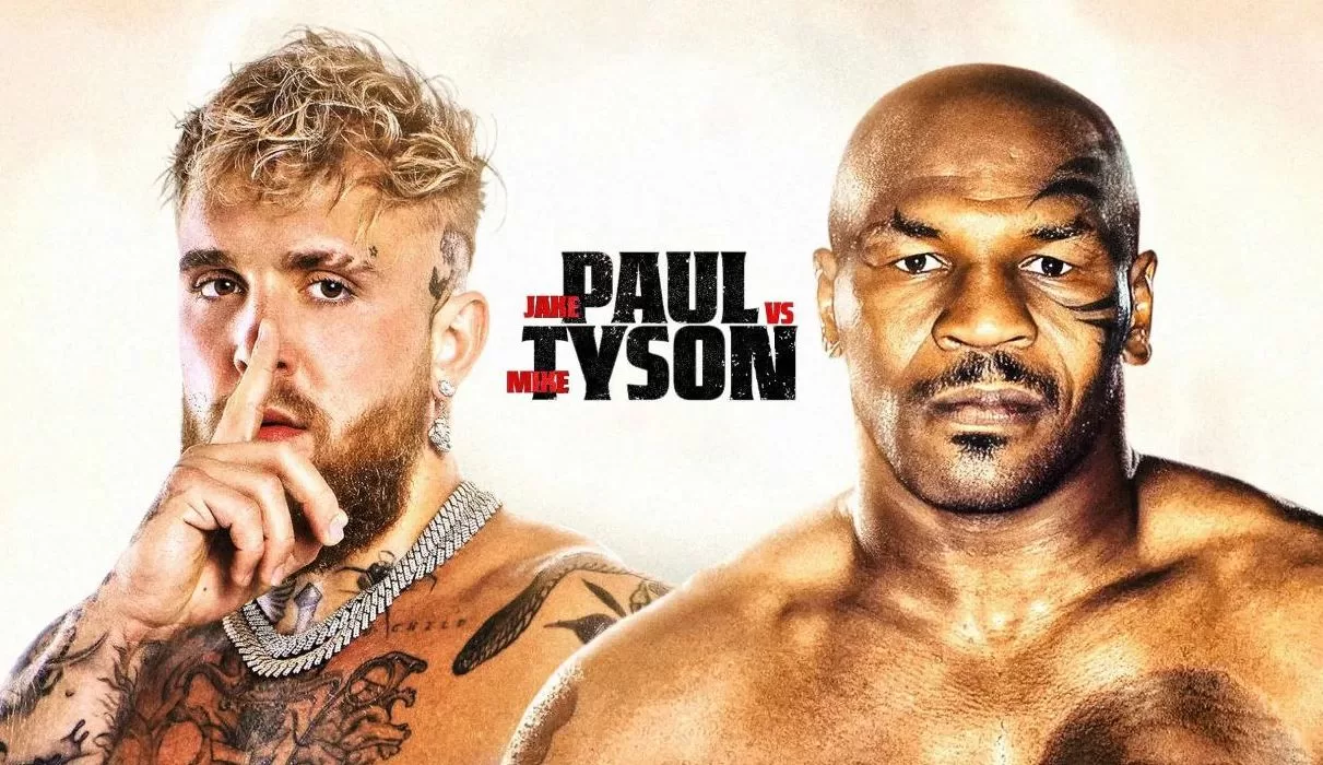 Постер транслиции боя Майк Тайсон vs Джейк Пол на Netflix