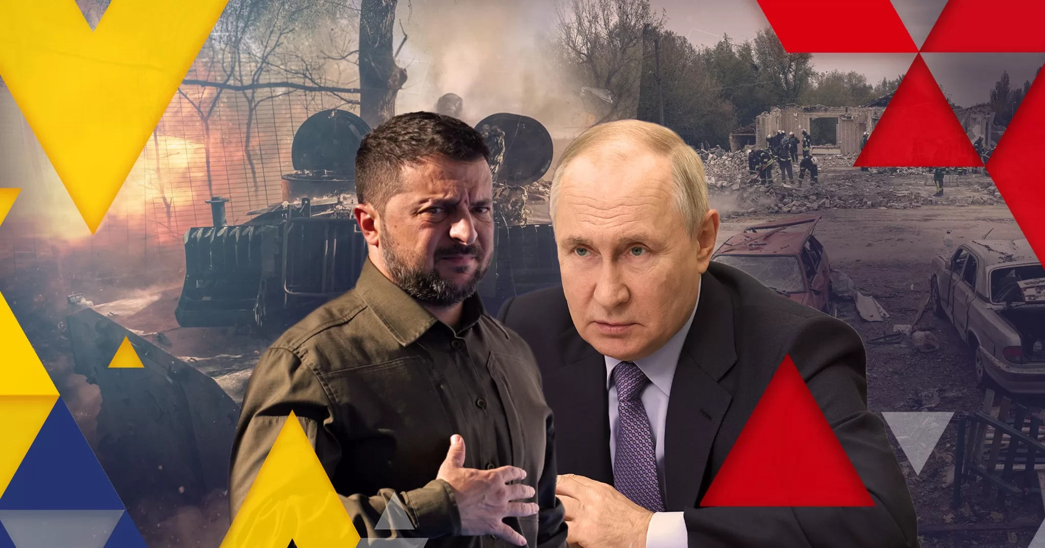 Зеленский и Путин / Коллаж Sky News